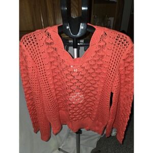 Umgee Sweater Size L. NWT Coral Long Bell Sleeves. 28"‎ PTP. Lagonlook,...